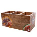 Mango Wood hand Painted  Knifes/ Spoon Holder - Image 5