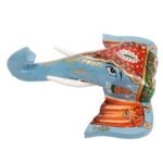Multi Color Hand Embossed  Wall Hanging Elephant Face - Image 3