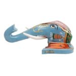 Multi Color Hand Embossed  Wall Hanging Elephant Face - Image 4