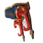 Multi Color Hand Embossed Elephant Face Wall Shelve - Image 2