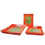 Mango Wood four Corner Three Serving Tray