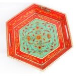 Mango Wood Multicolored Six Corner Serving Tray - Image 2