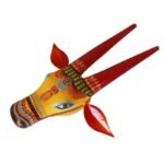 Yellow Wooden Cow head Wall Hanging - Image 4