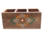Mango Wood hand Painted  Knifes/ Spoon Holder