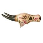 White Wooden Cow head Wall Hanging - Image 2