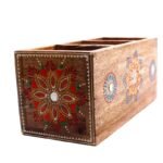 Mango Wood hand Painted  Knifes/ Spoon Holder - Image 2