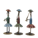 Iron Multi Color Decorative Leady Musician Show piece for home Decor,  Set of 3 - Image 4