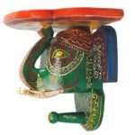 Multi Color hand Embossed  Elephant Face Wall Shelf