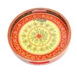 Mango Wood Multicolored Round Serving Tray - Image 3