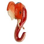 Multi Color Hand Embossed  Wall Hanging Elephant Face - Image 3